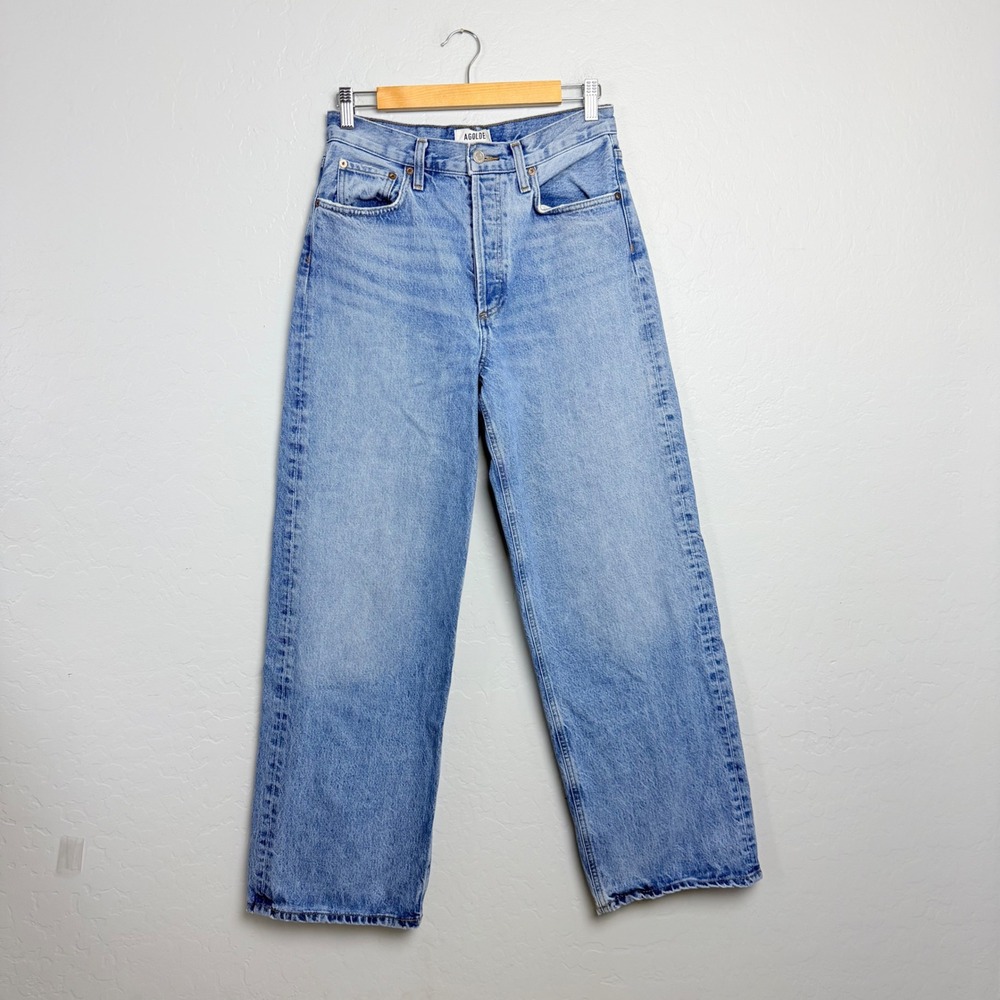 AGOLDE Low Slung Baggy Jeans Light Wash Blue Size 25 Denim